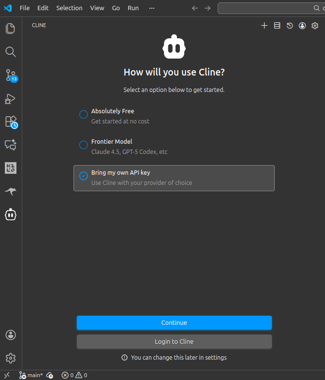 صفحه خوش‌آمدگویی Cline