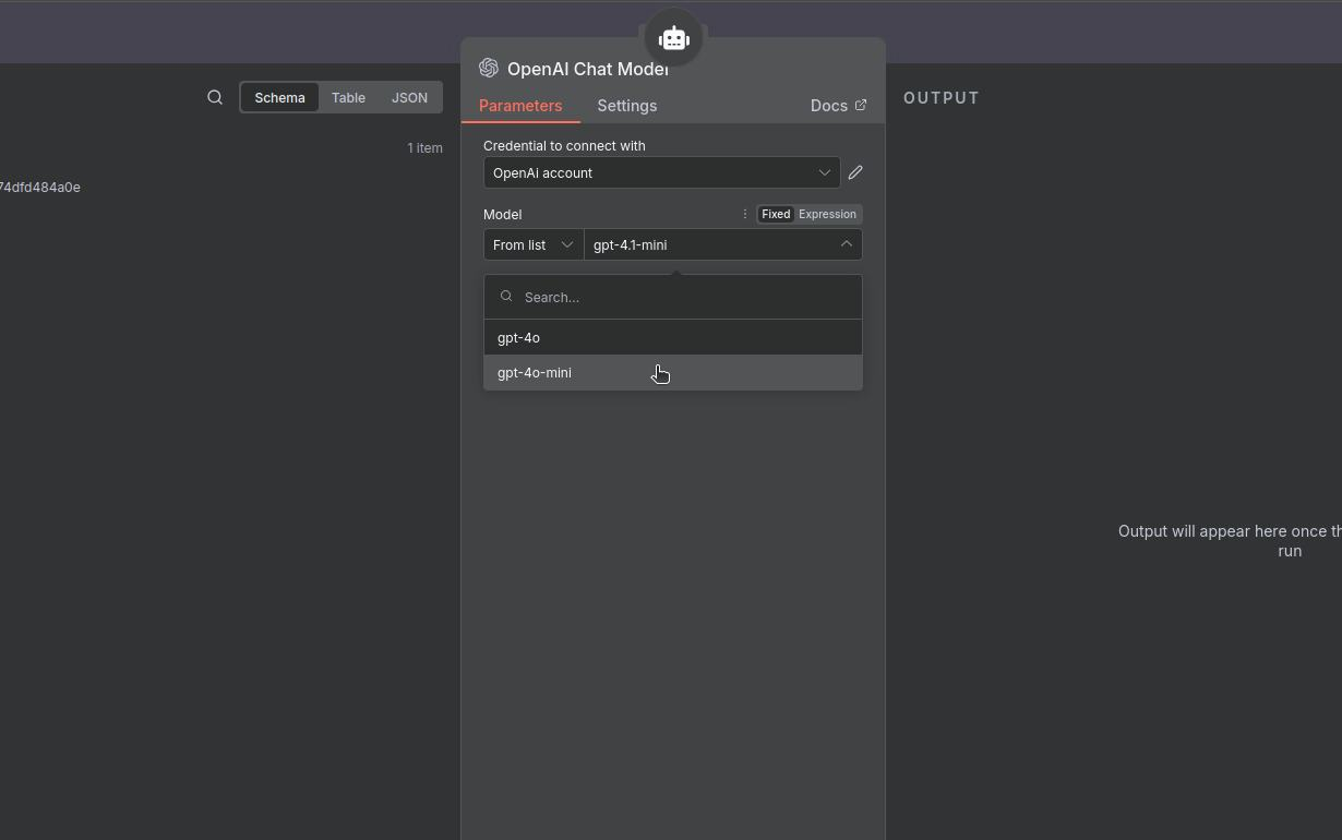 انتخاب مدل در n8n